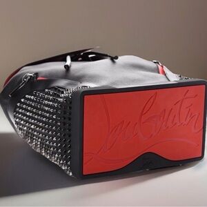 CHRISTIAN LOUBOUTIN Haute Spiked Calfskin Leather Sporty Punk Rock Backpack